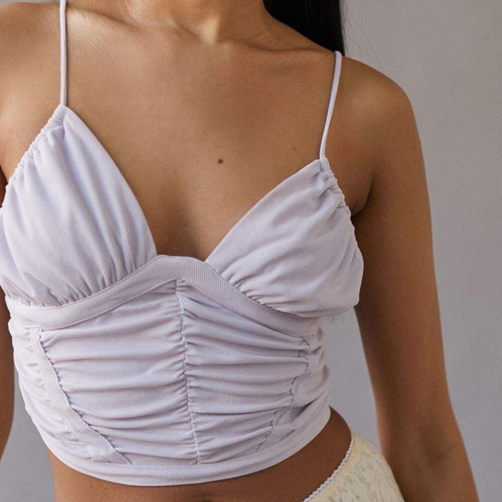 Urban Outfitters UO Angelina Ruched Cami Lavender XS